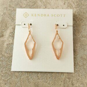 Kendra Scott Rose Gold Elongated Abbie Open Frame Earrings Genuine